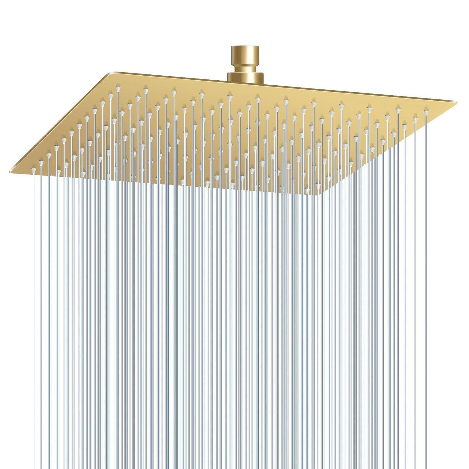 30cm Regenduschkopf Gold Quadratisch Edelstahl Wassersparend Mit 144 Anti-kalk-düsen