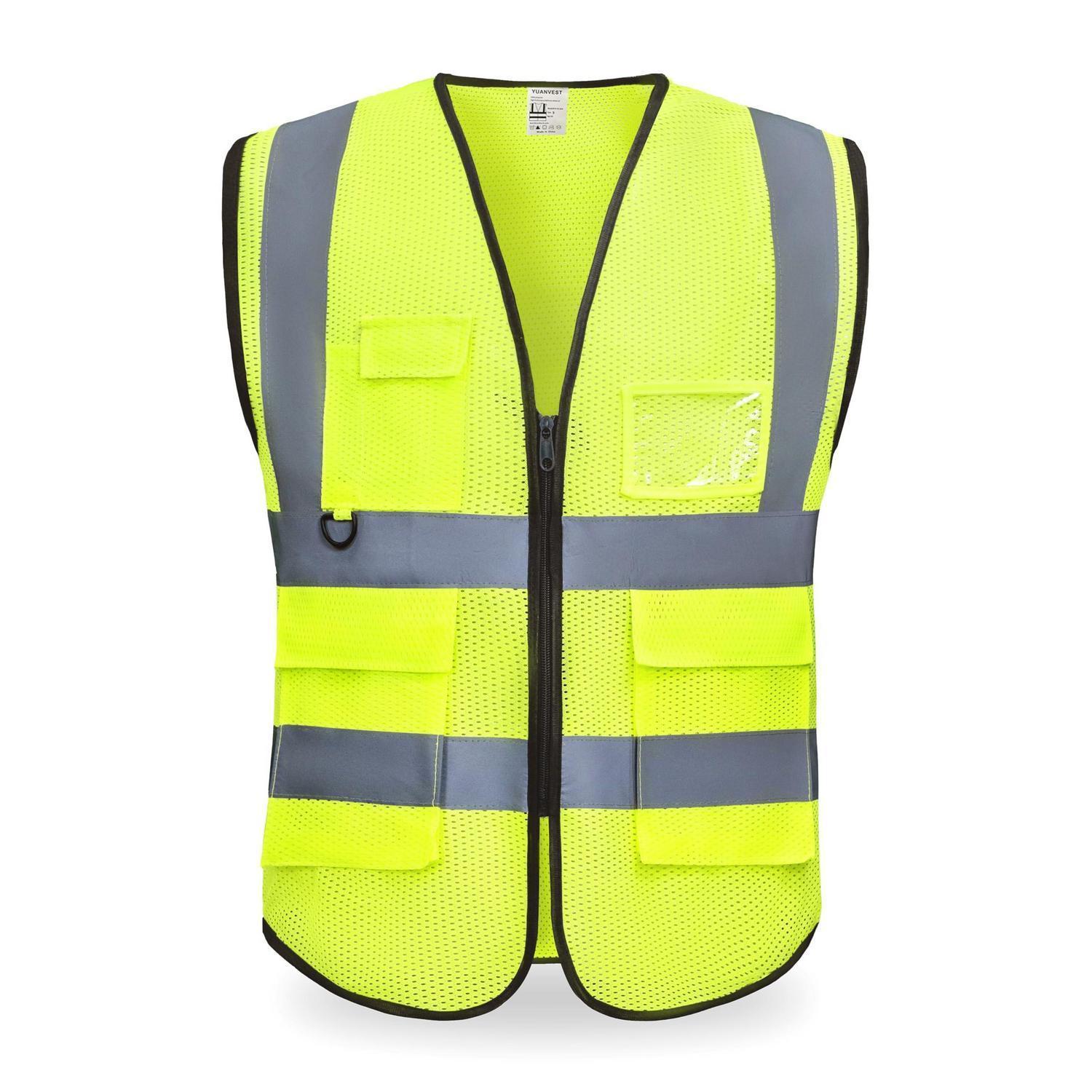 Sicherheitsweste Gelb Mesh Mit Reflektoren, Hohe Sichtbarkeit, Größe 4xl