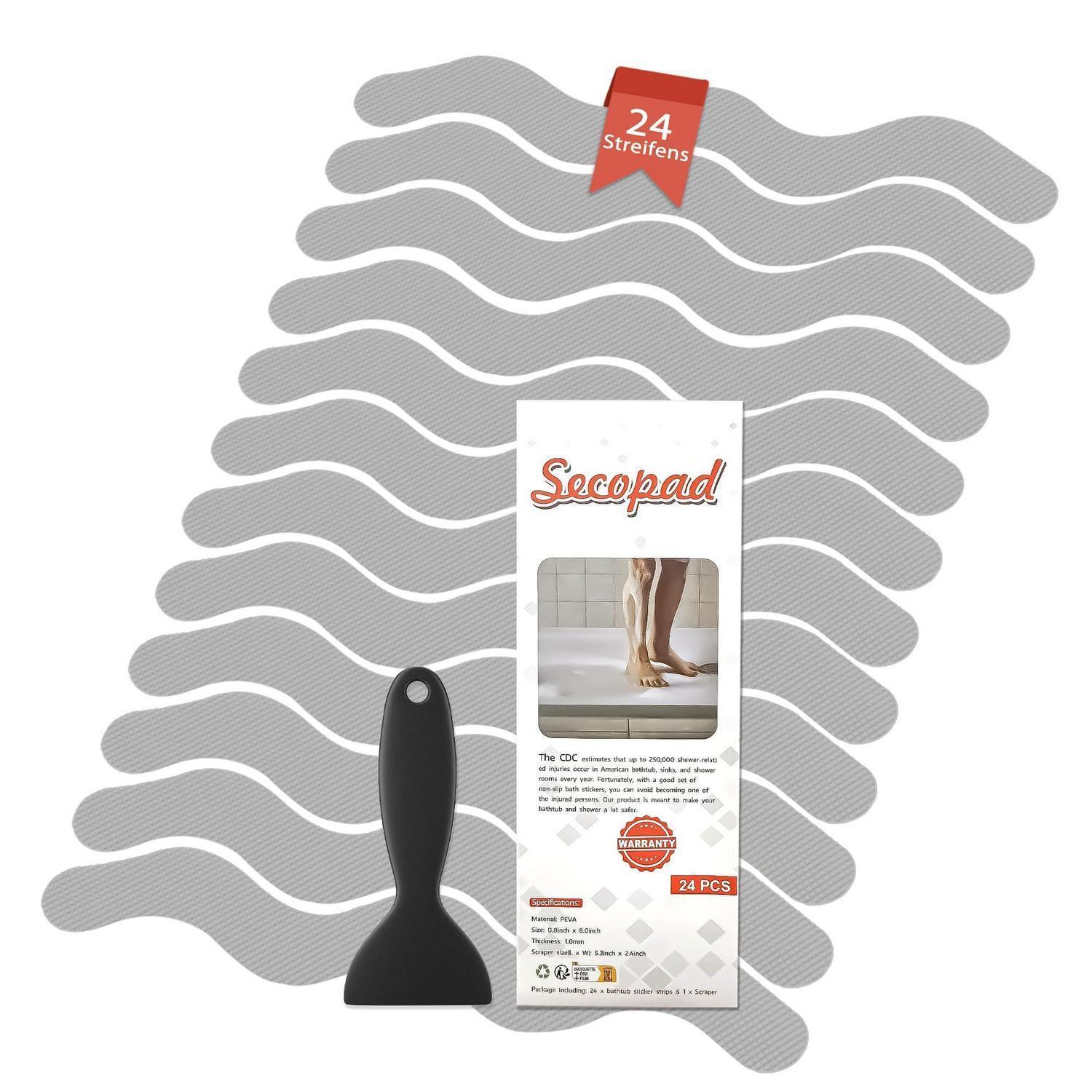 Anti-rutsch Aufkleber 24 Stück Für Badewanne & Dusche, Grau