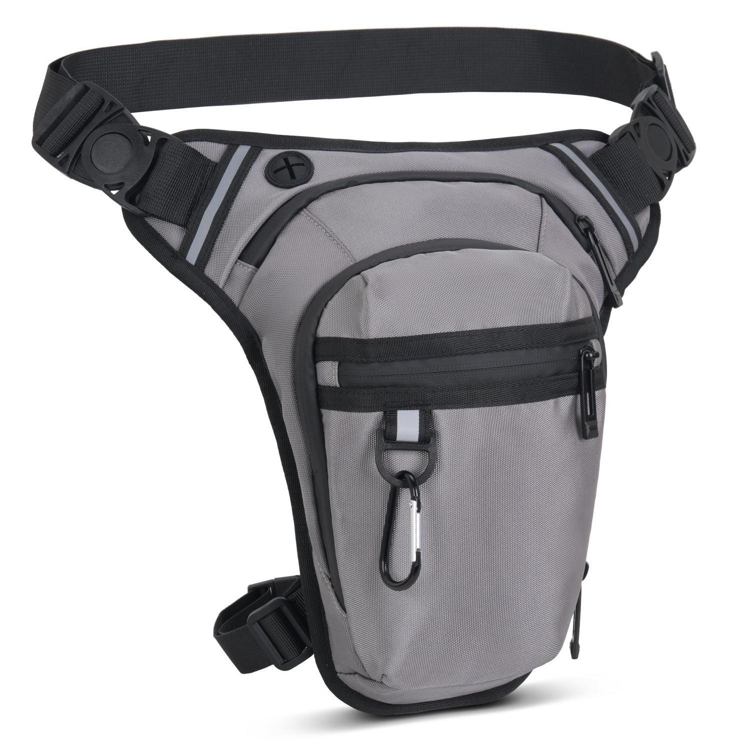 Beintasche Motorrad Herren Damen Wasserdicht Oberschenkeltasche Mit Karabiner Für Outdoor Sport Grau