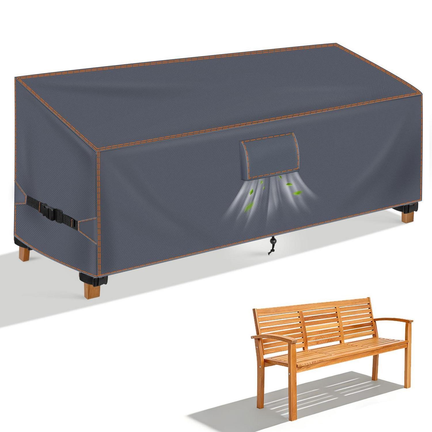 Gartenbank Abdeckung 3 Sitzer 183cm, 420d Oxford Uv-beständig Wasserdicht, Grau
