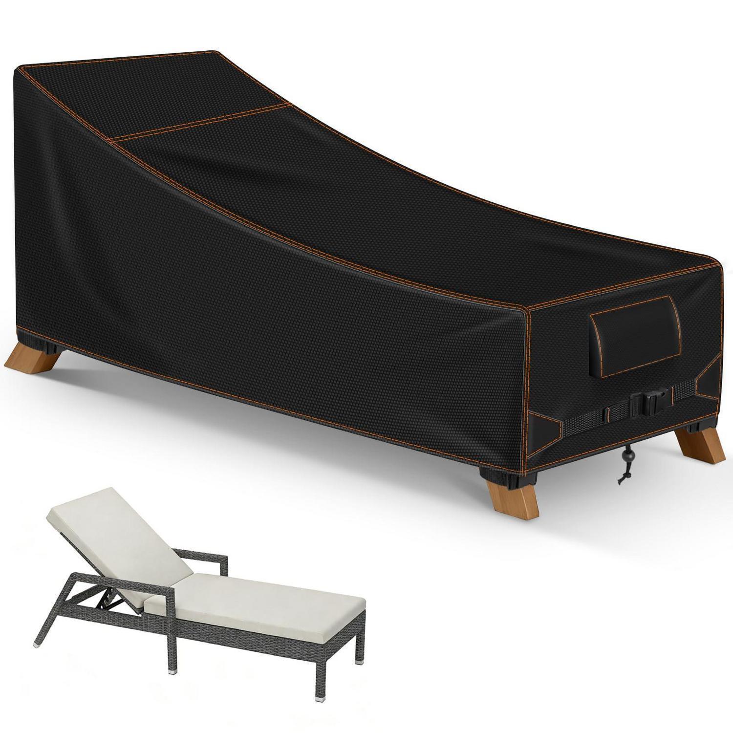Gartenliege Abdeckung 200x75cm, Wasserdicht, Uv-schutz, Reißfest, Schwarz
