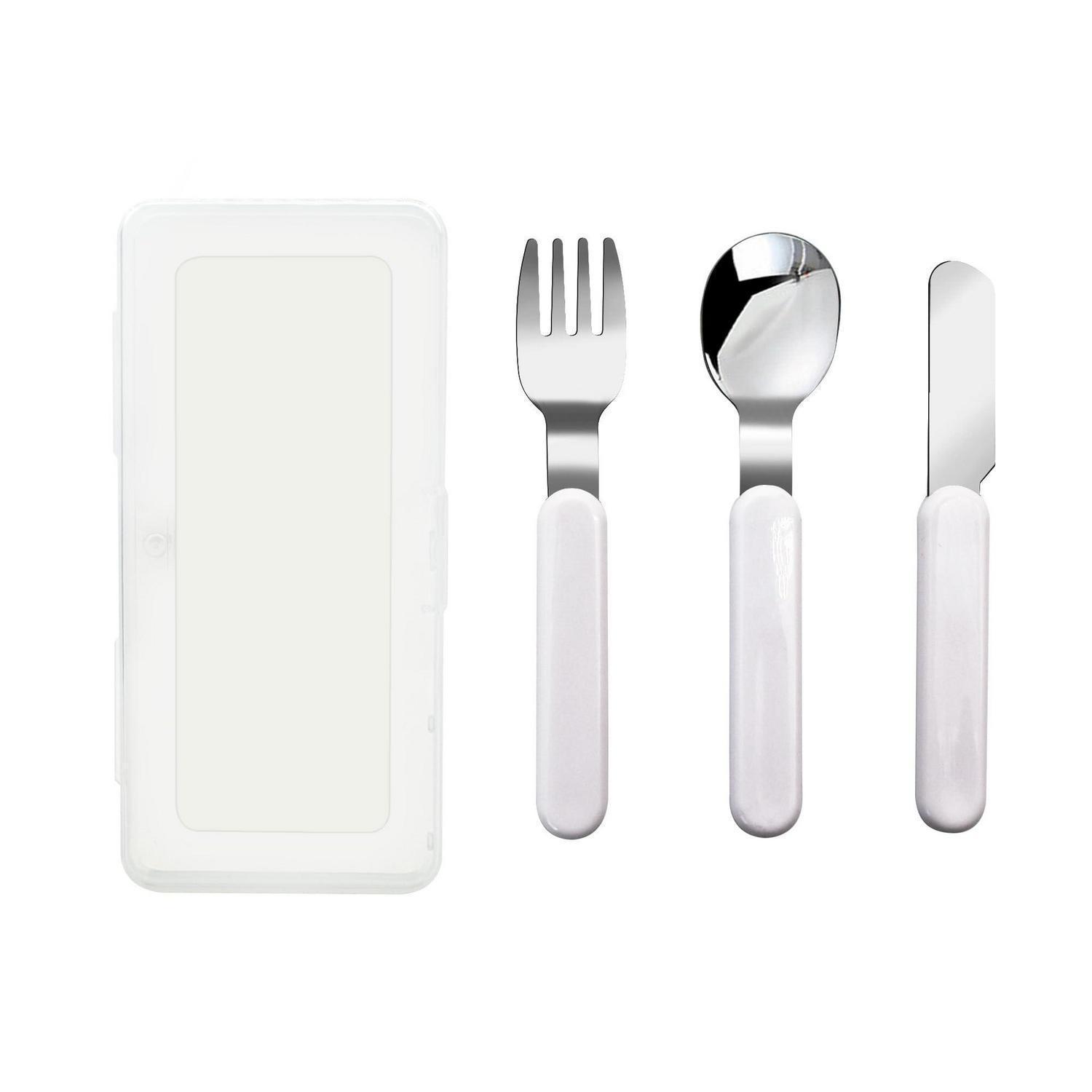 Kinderbesteck Set 3-teilig Edelstahl Mit Reiseetui, Spülmaschinenfest