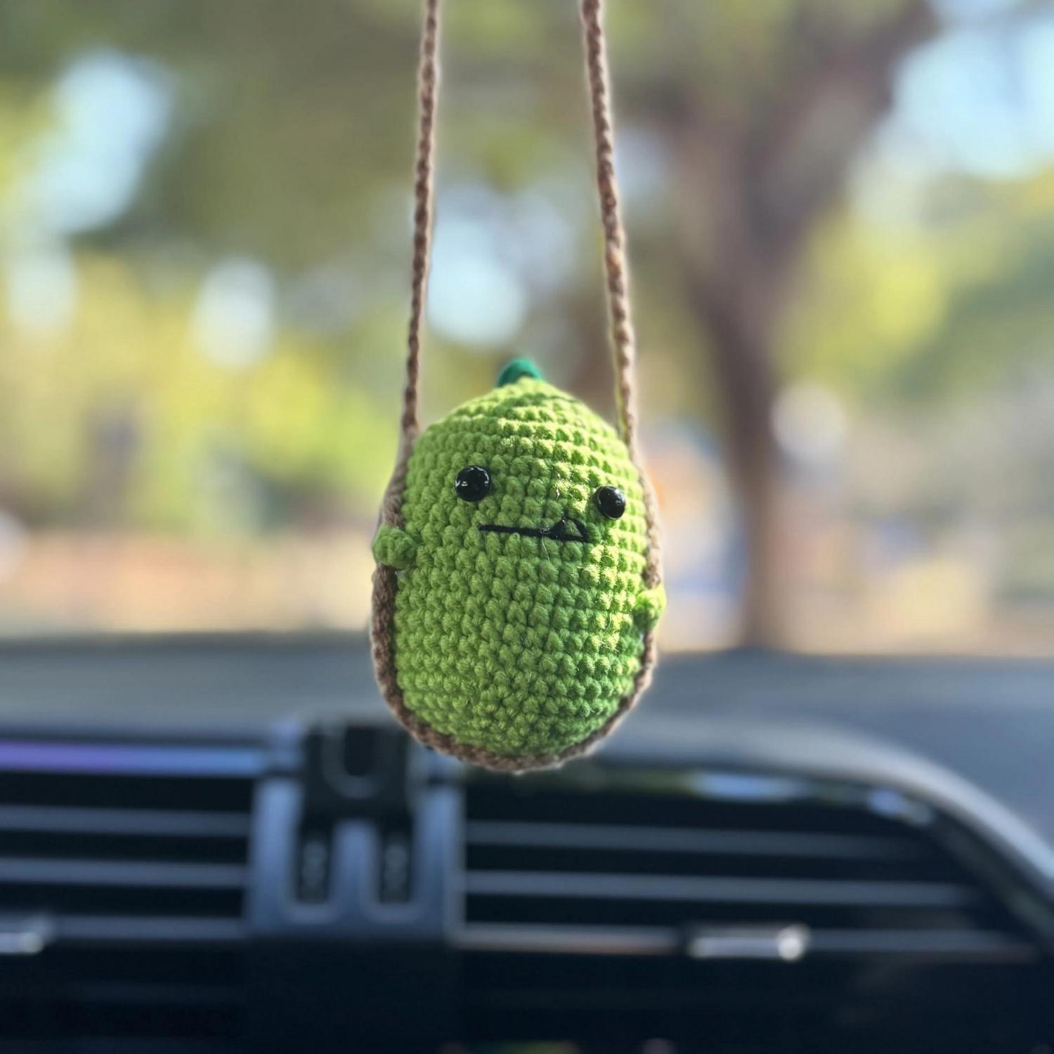 Gehäkelter Dinosaurier Anhänger Für Auto Rückspiegel, Handgestrickt, Niedliche Deko