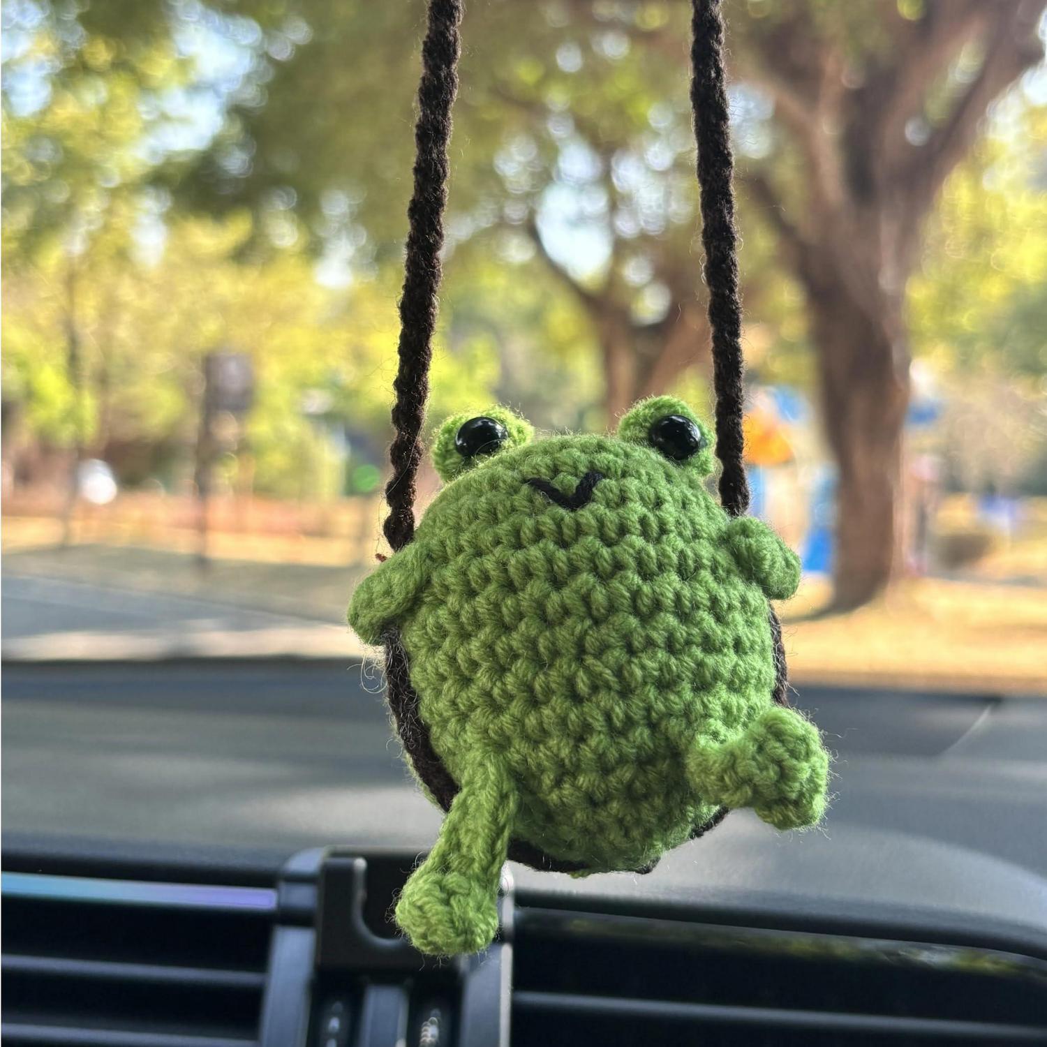 Gehäkelter Frosch Anhänger Für Auto Rückspiegel, Handgemacht