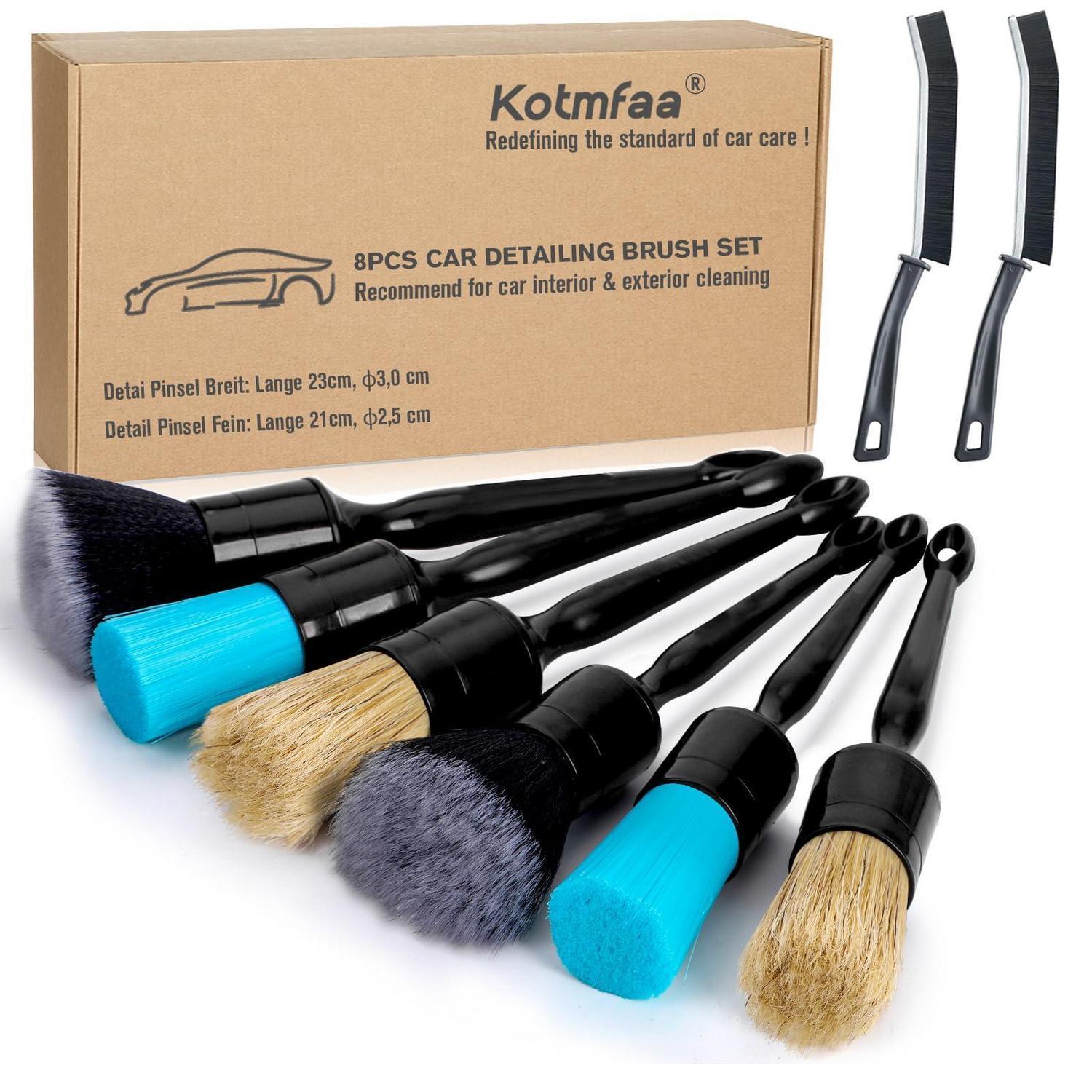 8-teiliges Auto Detail Pinsel Set, Weich Bis Hart, Für Innen & Außen