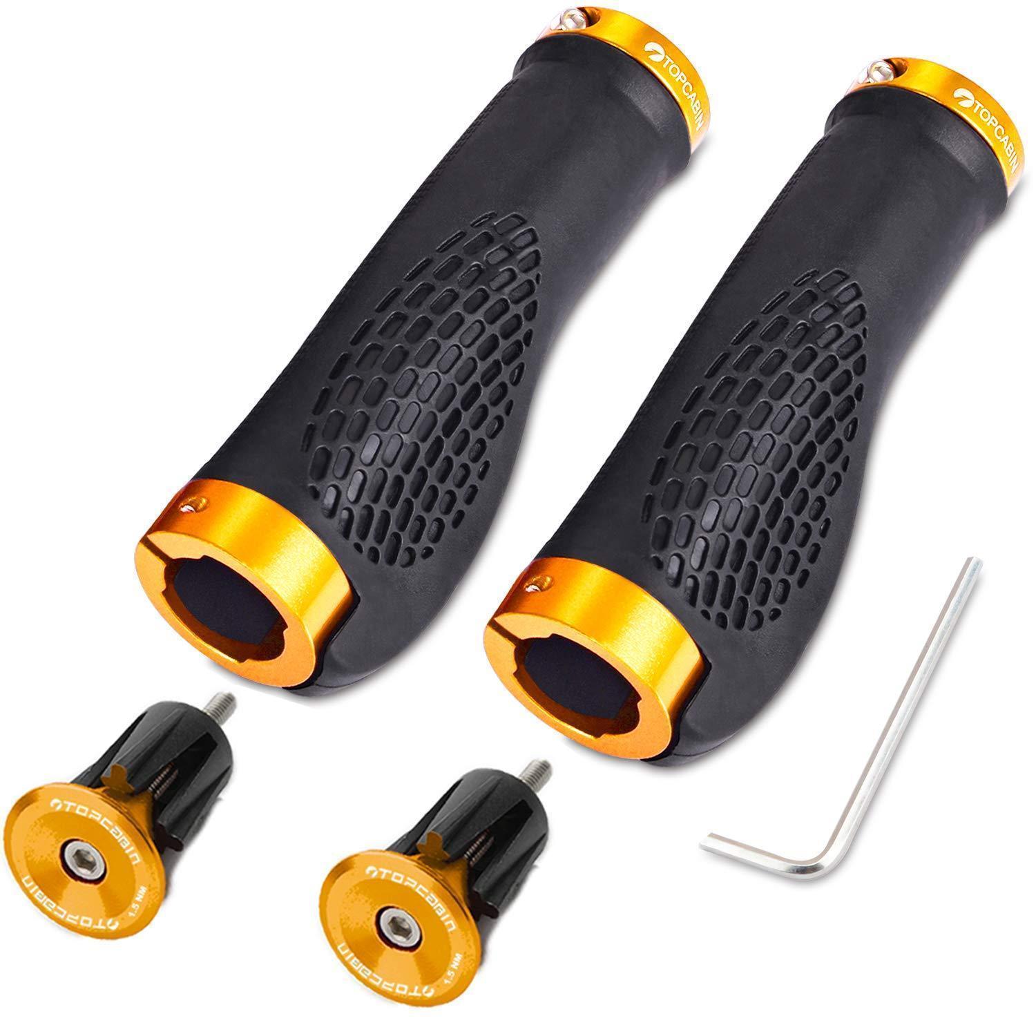 Fahrradgriffe Mit Schraubenden, Ergonomisch, Aluminium, Gold, 1 Paar