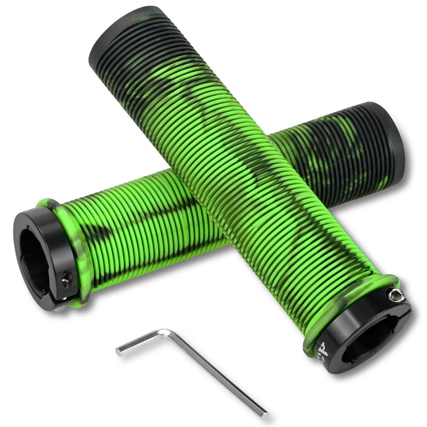 Fahrradgriffe & Scooter Griffe 22mm Gummi Mit Aluminium Lock, Ergonomisch, Rutschfest, Grün