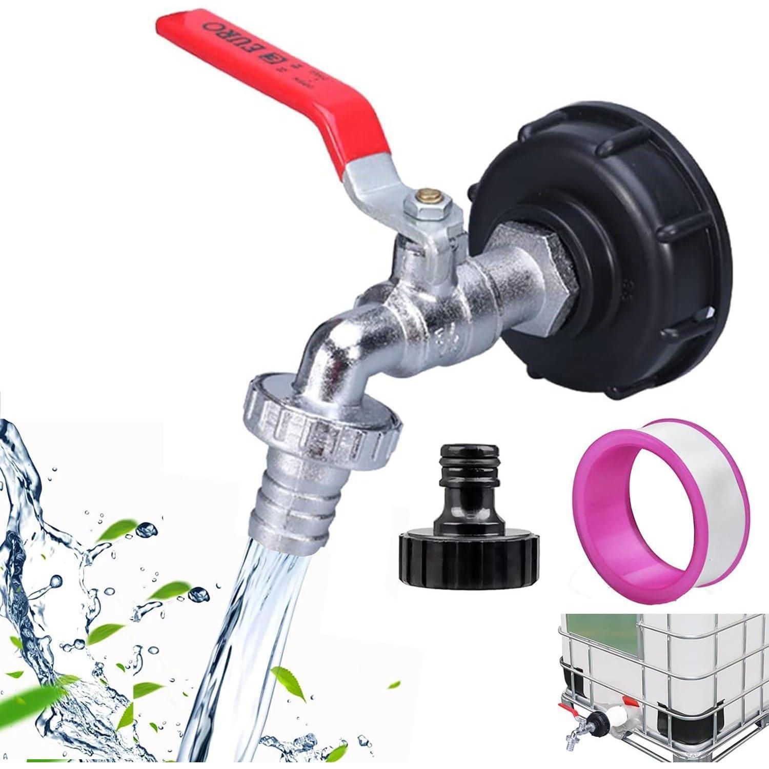 Ibc Tank Adapter Mit Hahn 3/4" S60x6 Für 1000l Wassertanks, Frostsicher