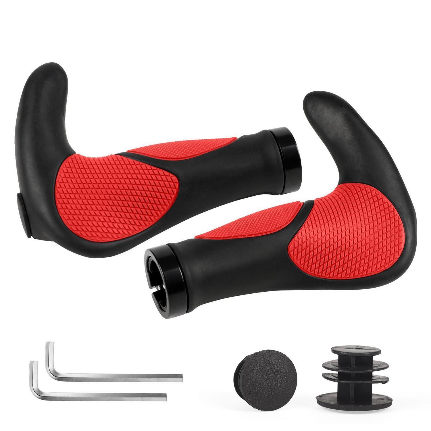 Ergonomische Fahrradgriffe Mit Hörnern, Rutschfest, 22mm, Rot