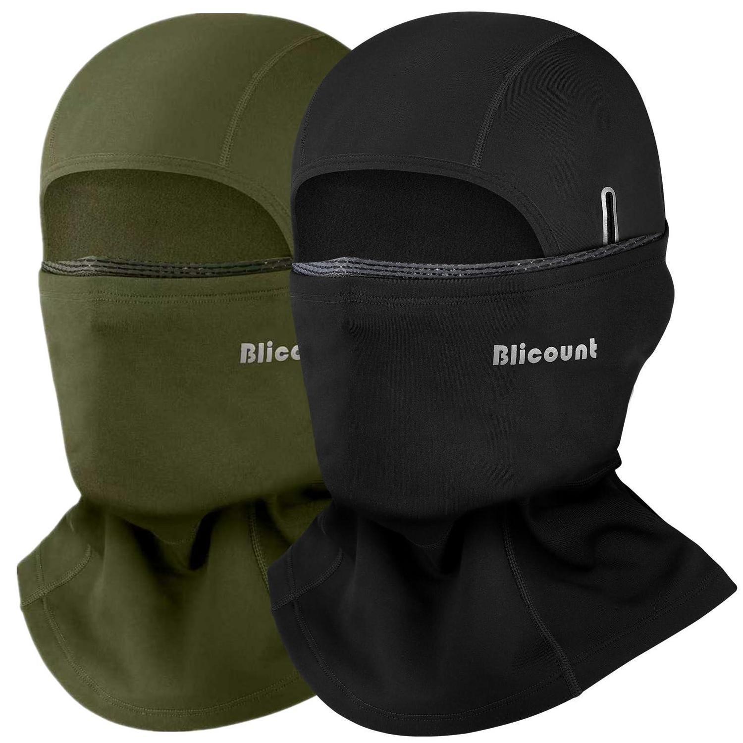 Sturmhaube Winter Balaclava Herren Damen Winddicht Warm Atmungsaktiv Für Motorrad, Ski, Outdoor Schwarz+grün