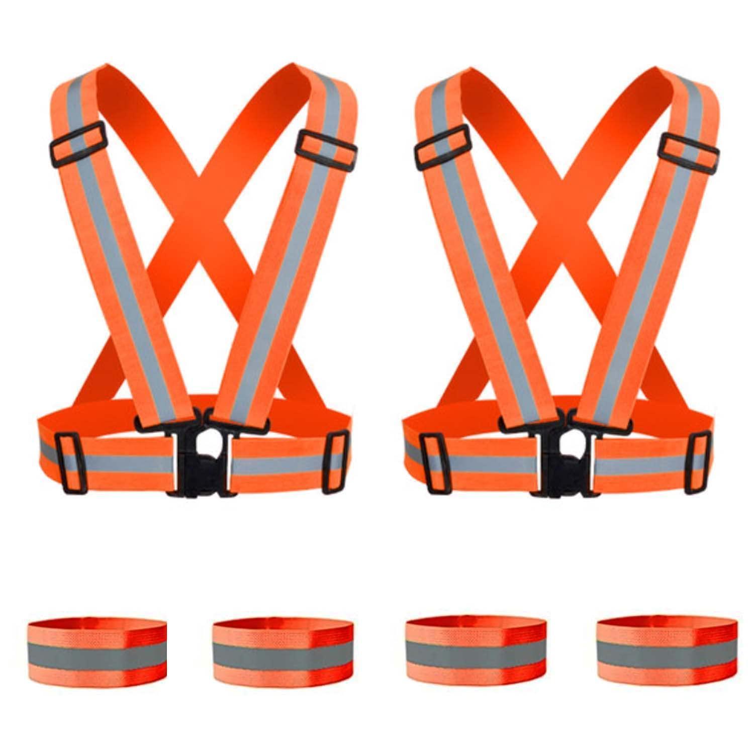 Warnschutzweste 2er Pack, Reflektierend, Verstellbar Für Outdoor & Sport