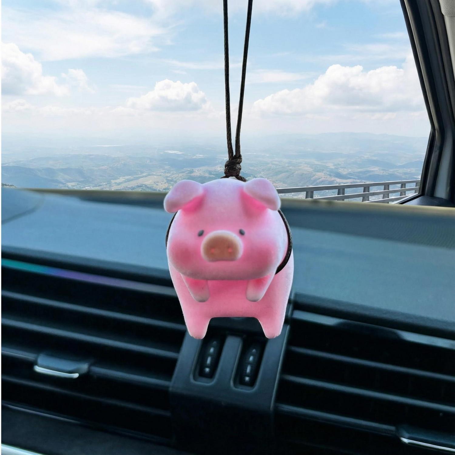 Autospiegel Anhänger Schwein, Lustige Auto Deko, Höhenverstellbar