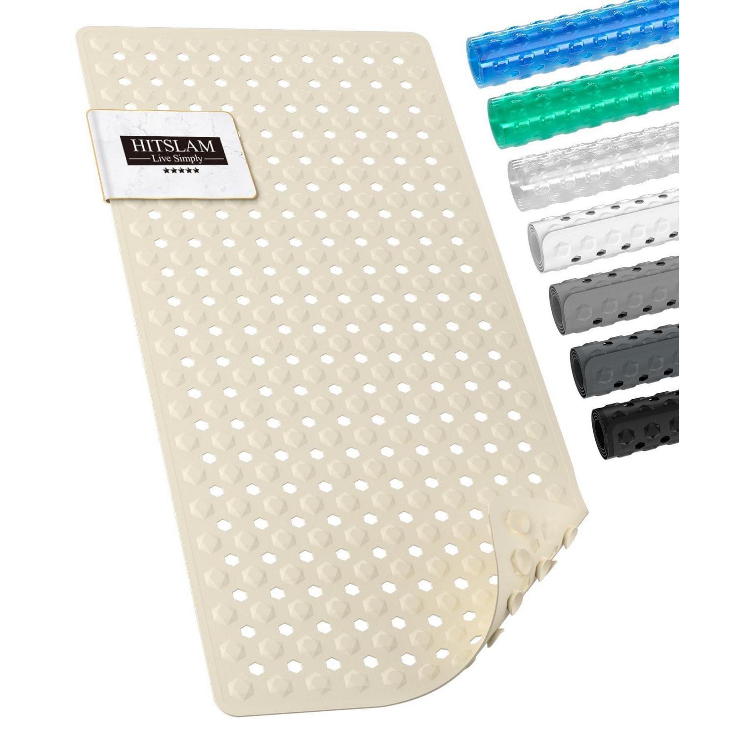 Badewannenmatte Rutschfest 89x40cm, Bpa-frei, Schimmelresistent, Maschinenwaschbar, Sand