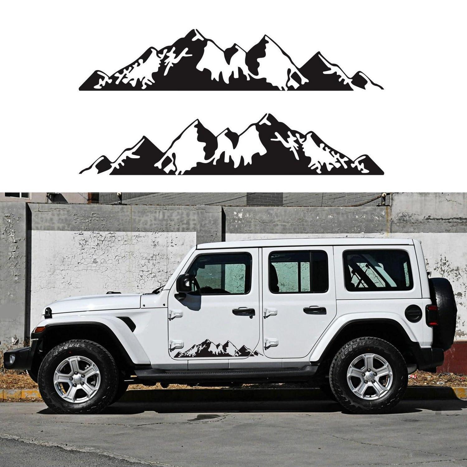 Autoaufkleber Bergmotiv 39 Zoll Für Suv & Off-road, 2 Stück, Schwarz