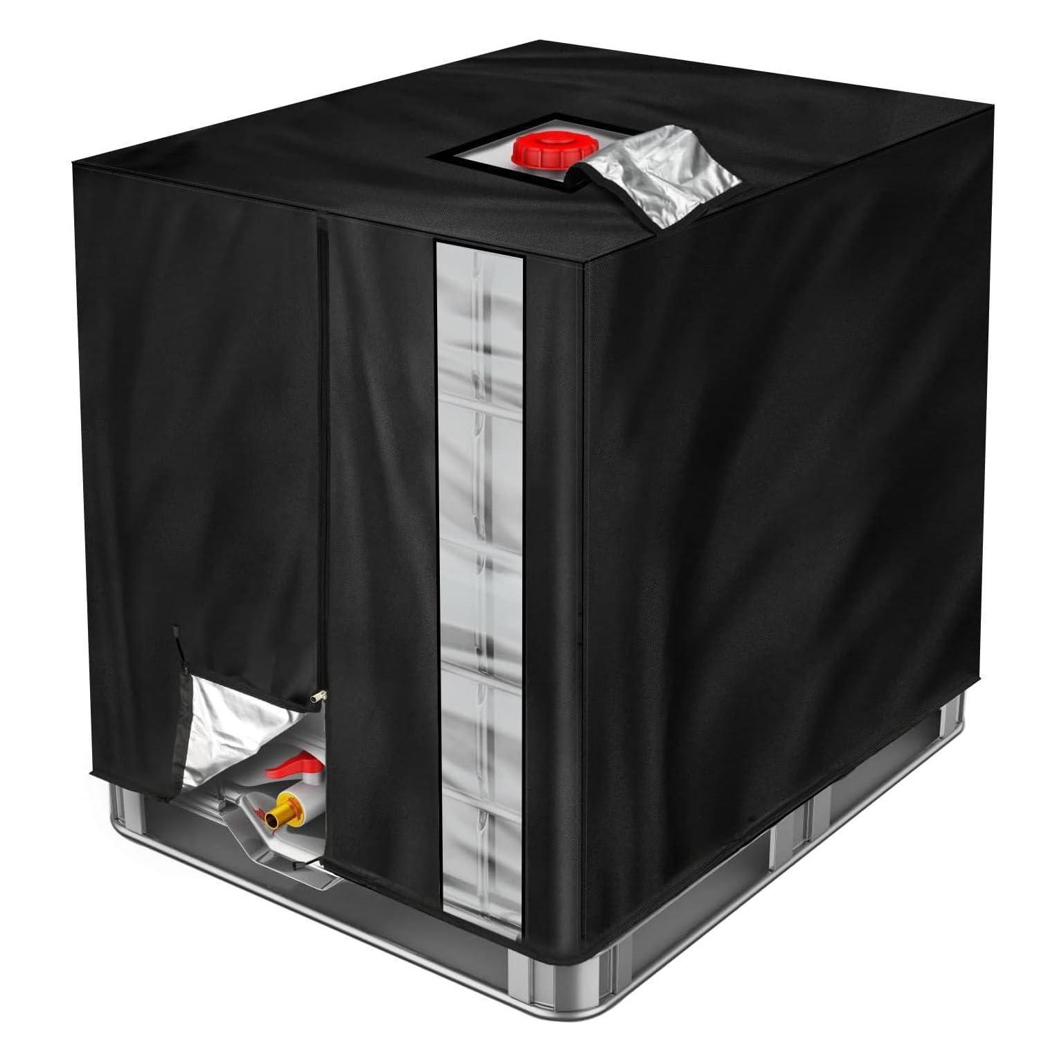 Schutzhülle Für Ibc Tank 1000l, Abdeckplane Mit Reißverschluss, Uv-beständig, Schwarz