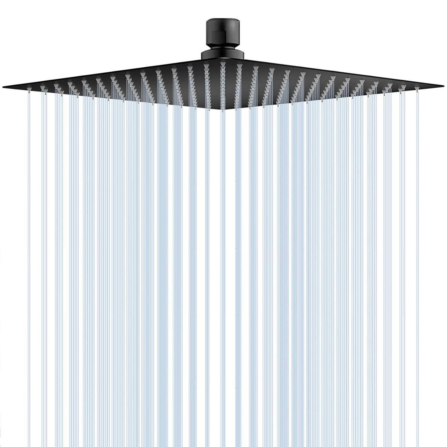 Regendusche 8 Zoll Quadratisch Edelstahl 304 Schwarz Mit Anti-kalk-düsen