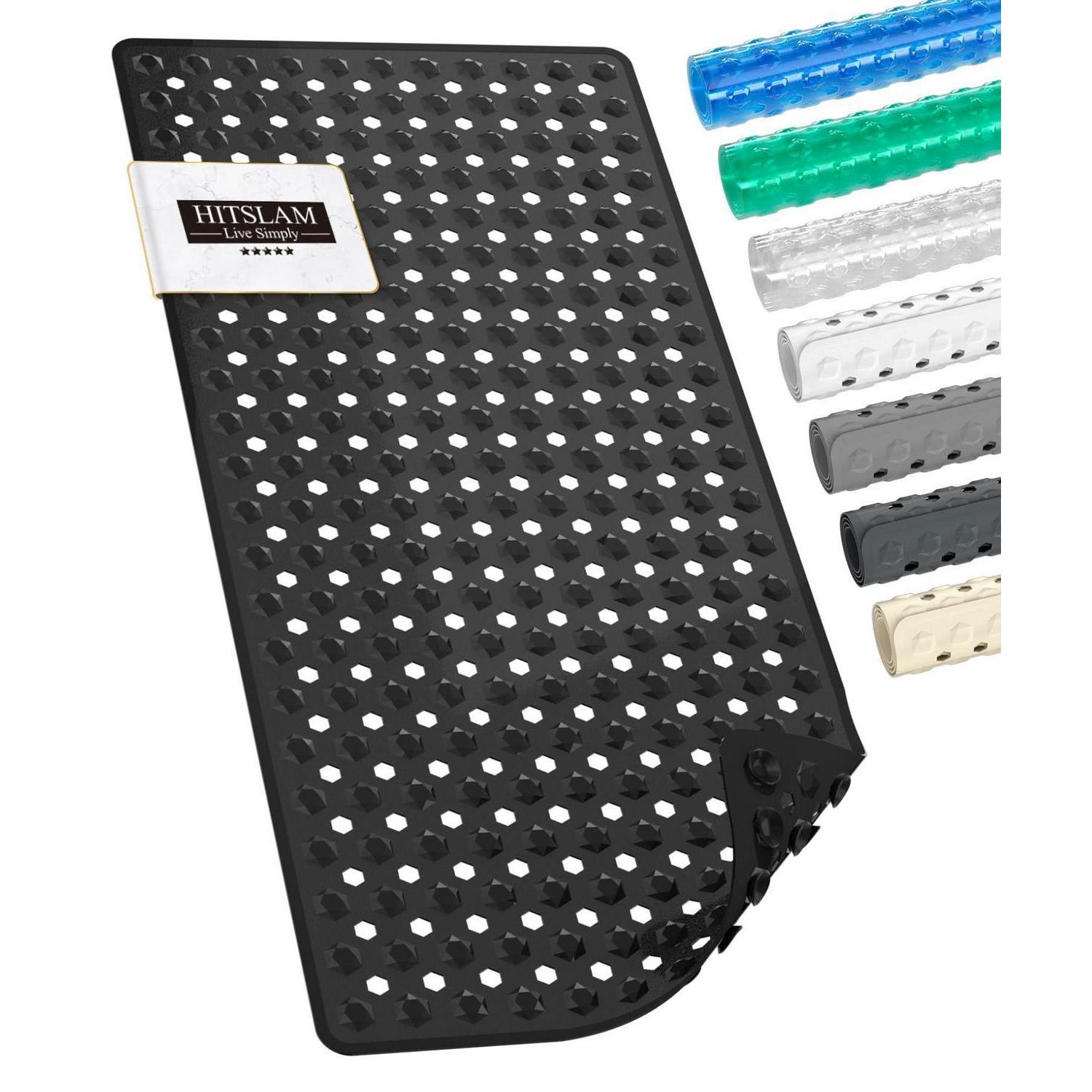 Badewannenmatte Rutschfest 89x40cm, Bpa-frei, Schimmelresistent, Maschinenwaschbar, Schwarz