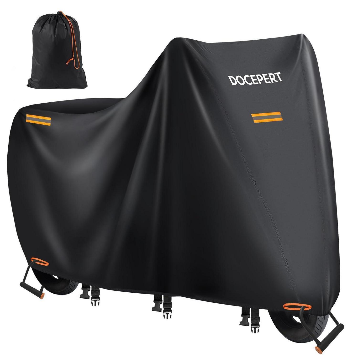 Motorradabdeckung Outdoor Wasserdicht 420d Oxford Mit Reflektoren & Windschutz L (205cm)