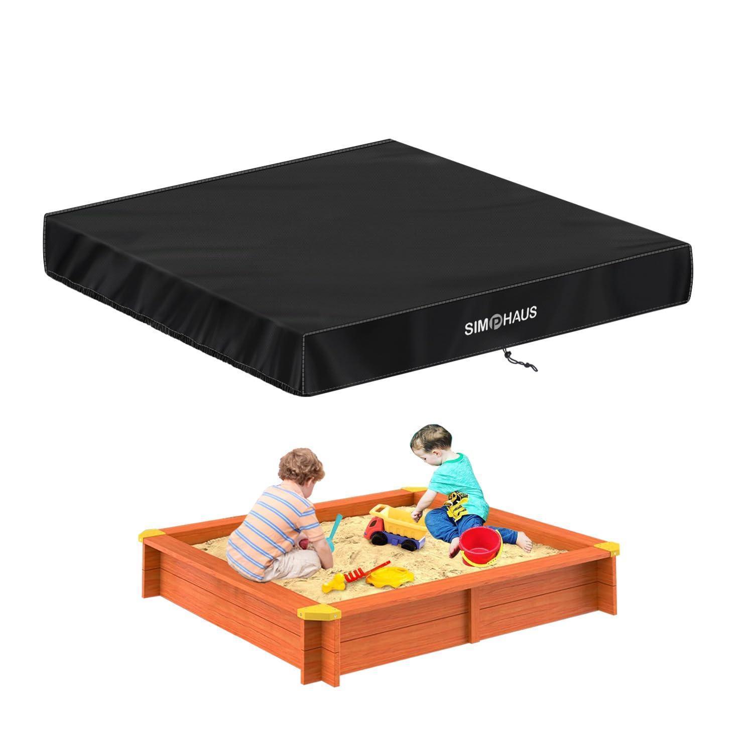 Sandkasten Abdeckung 140x140cm, Wasserdicht, Atmungsaktiv, 420d Oxford, Schwarz