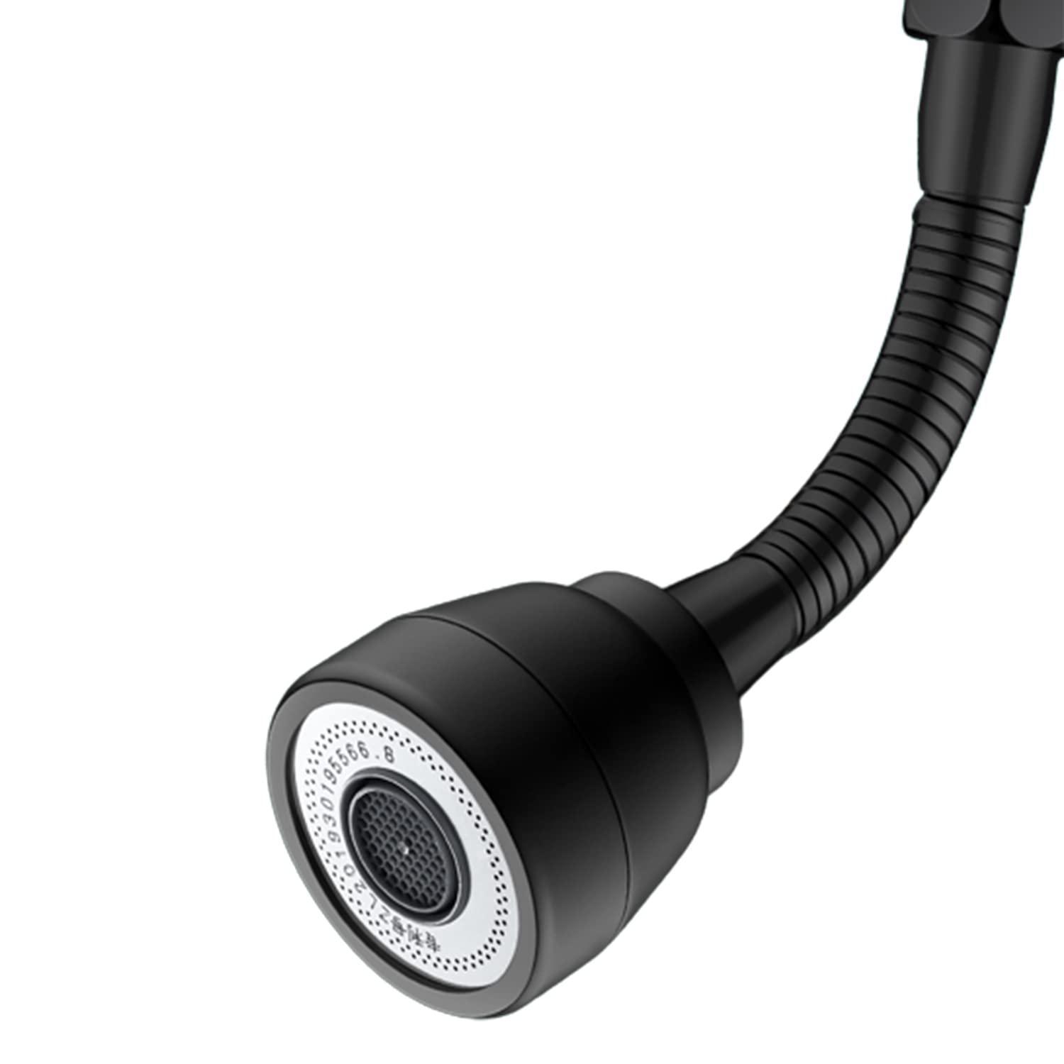 Wasserhahn Verlängerung 3 Modi 360° Drehbar Schwarz Mit Adapter M22/m24