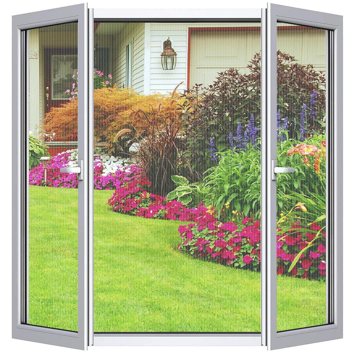 2er Set Fliegengitter Für Fenster 170x180cm, Selbstklebend, Transparent, Feinmaschig