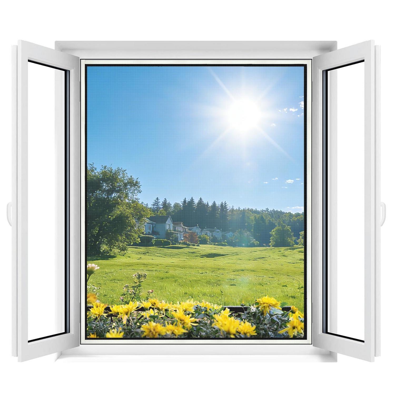 Fliegengitter Fenster Zuschneidbar 120x240cm Mit Klettband, Kinderleichte Montage