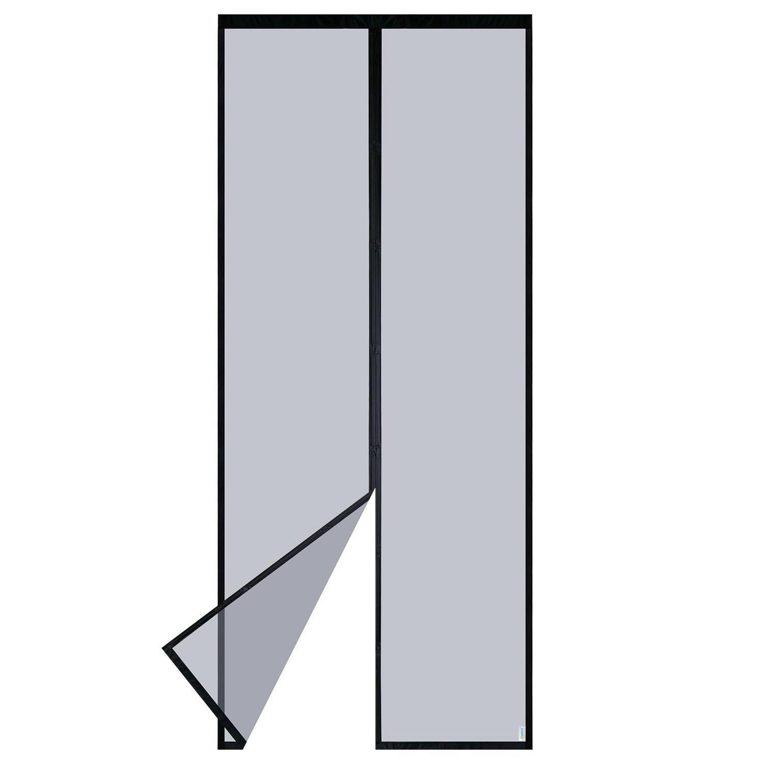 Magnet Fliegengitter Tür 95x220 Cm Schwarz, 2x Langlebiger, Katzenkrallen Sicher