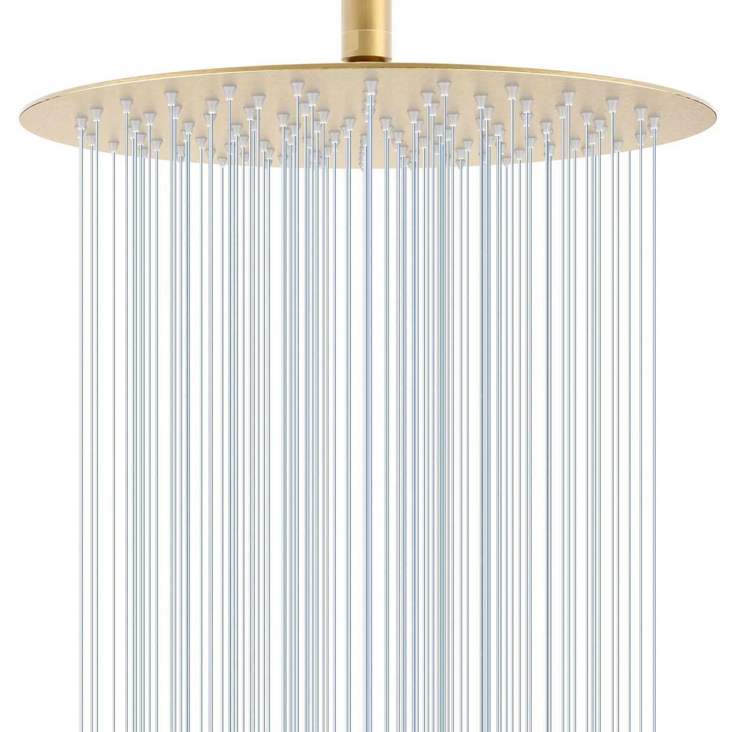 30cm Regendusche Duschkopf Gold, 12 Zoll Edelstahl, Wassersparend, Anti-kalk-düsen