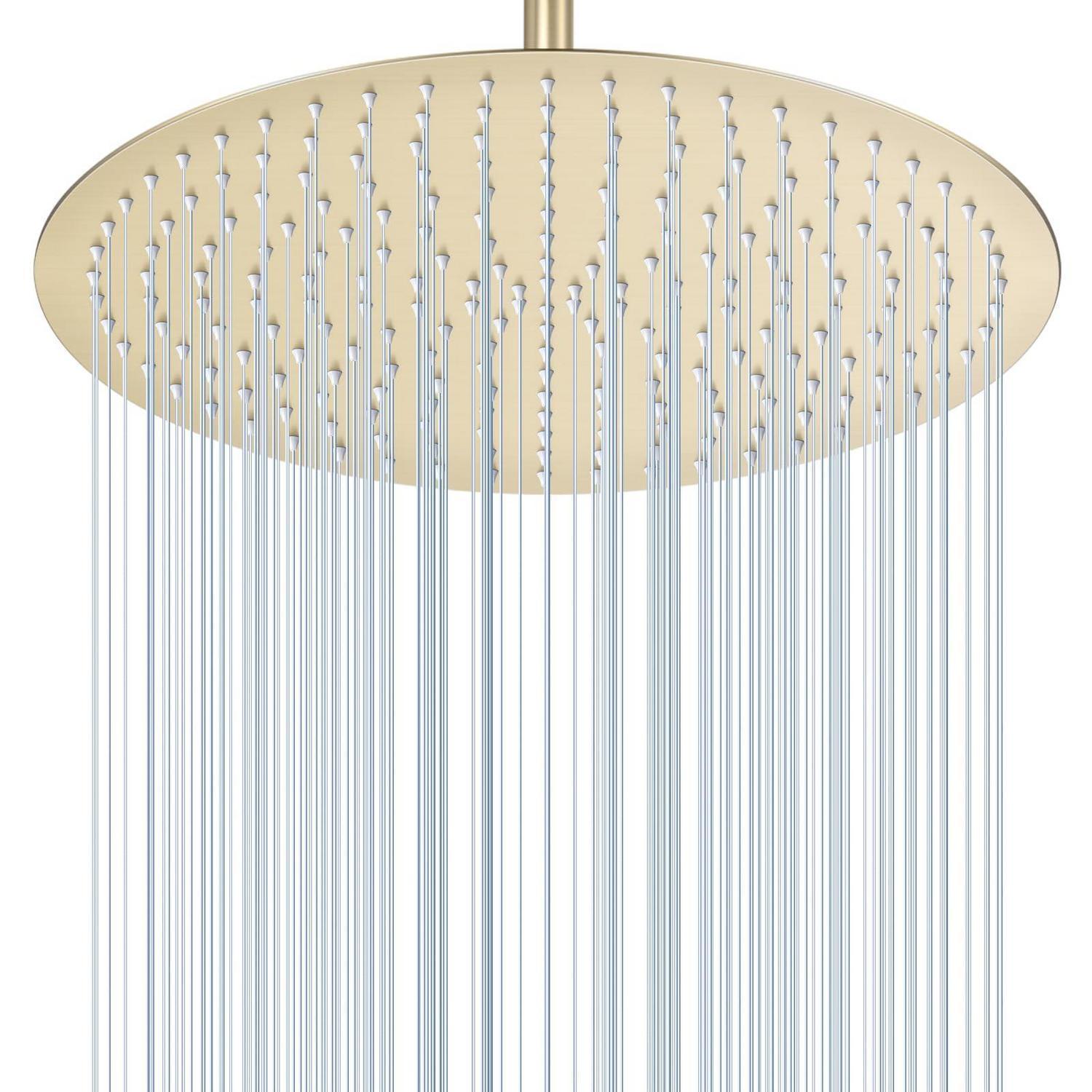 Regendusche 40cm Rund, Edelstahl 304, Gold Gebürstet, Deckenmontage