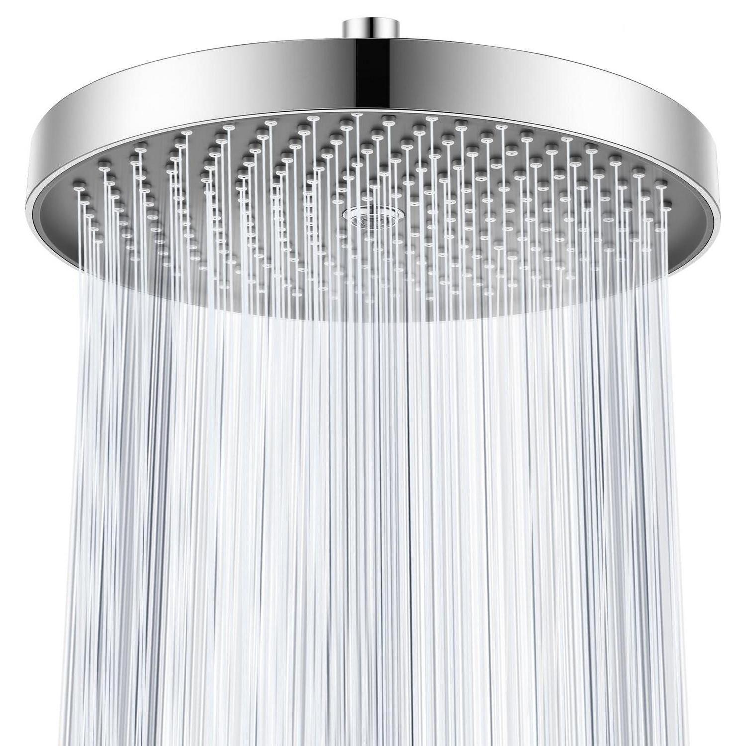 10 Zoll Regendusche Mit Schwenkgelenk, Anti-kalk-düsen, Wassersparend, Chrom/schwarz