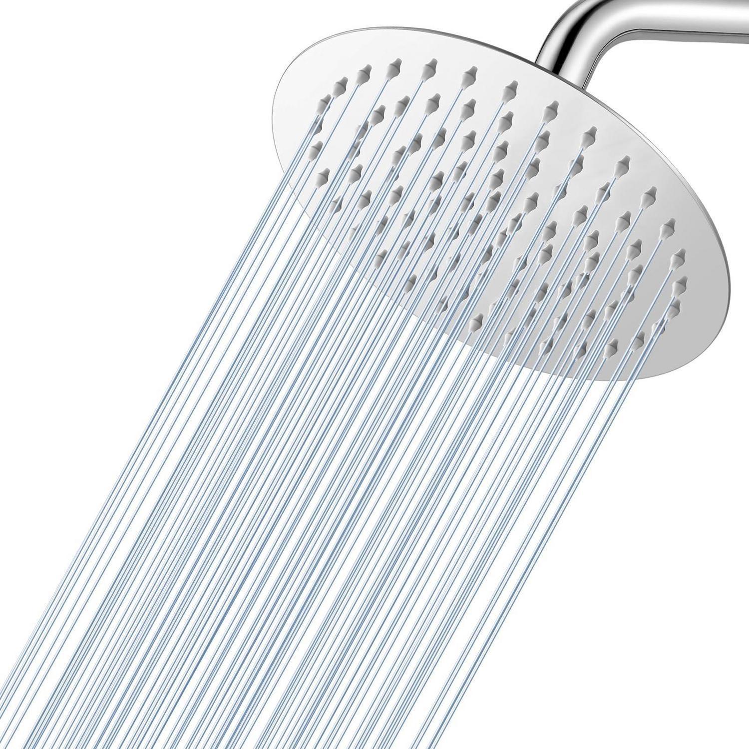Regendusche 20cm Rund Chrom, 8 Zoll Duschkopf Edelstahl 304, Wassersparend, Anti-kalk-düsen