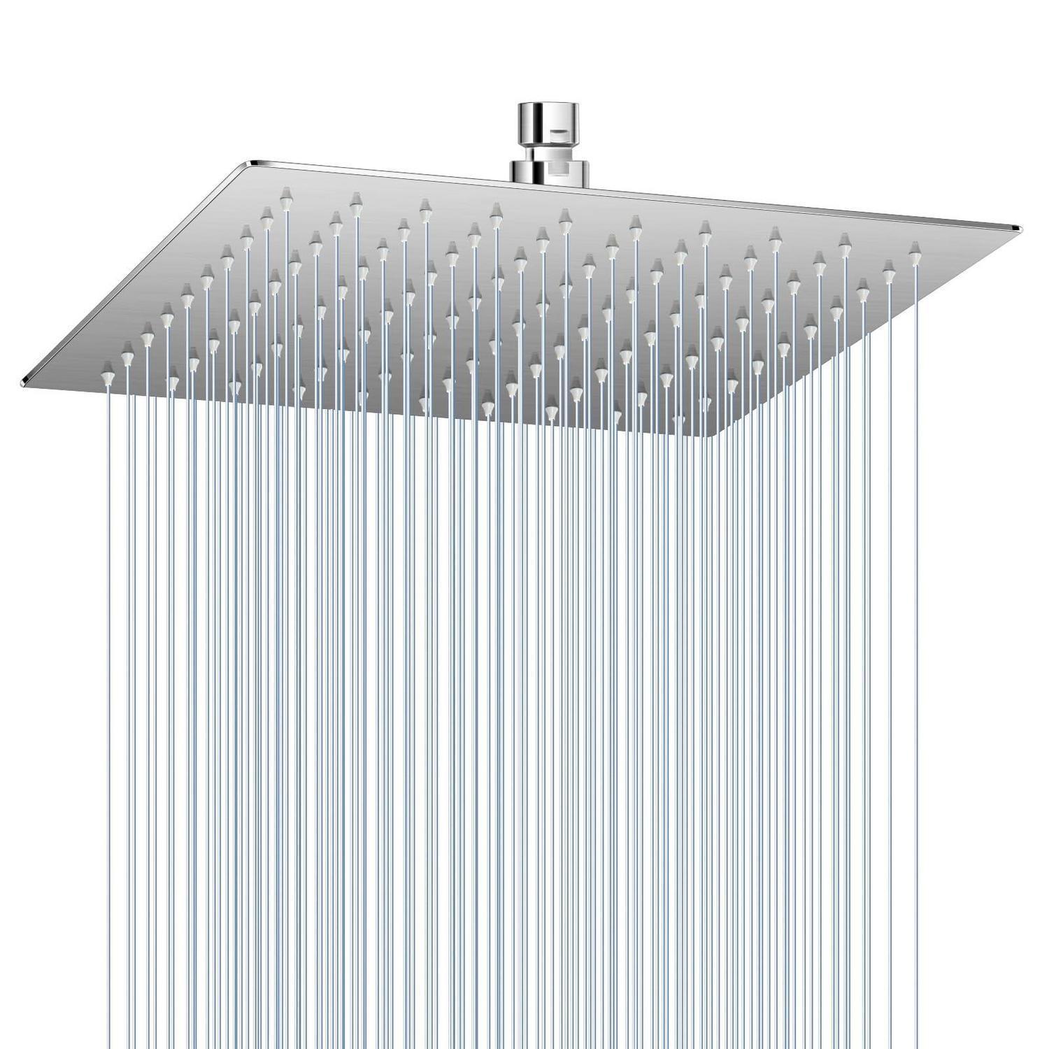 Regendusche 25cm Quadrat Gebürstetes Nickel, Edelstahl, Wassersparend, Antikalk Düsen