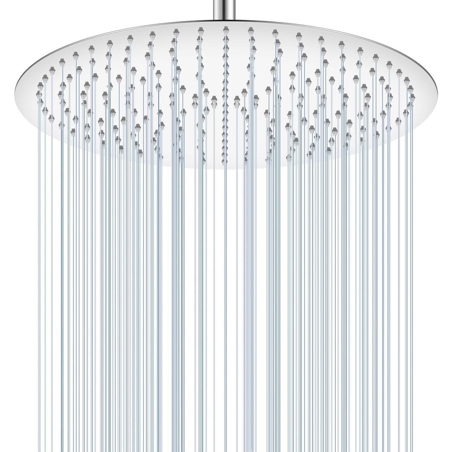 Regendusche 40cm Rund Chrom Edelstahl 304 Wassersparend Deckenmontage Mit 230 Düsen