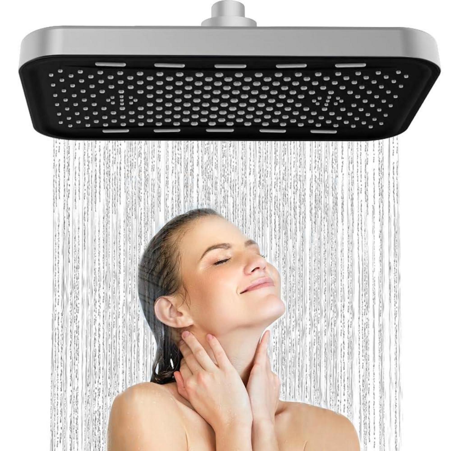 Großer Regendusche Duschkopf 36cm, 360° Verstellbar, Selbstreinigend, Silber