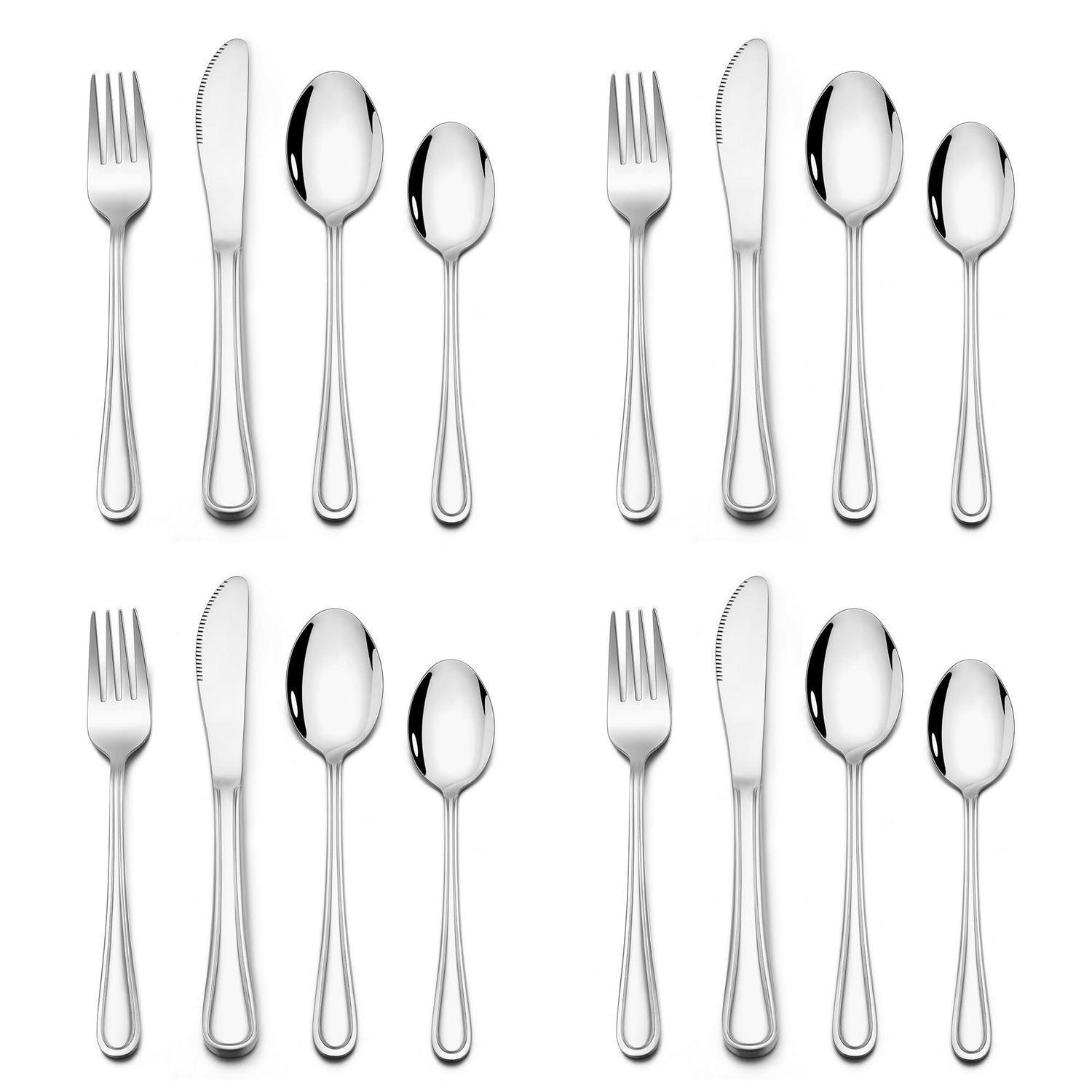 Kinderbesteck Set 16-teilig Edelstahl Ab 3 Jahre, Gabel Messer Löffel, Spülmaschinenfest