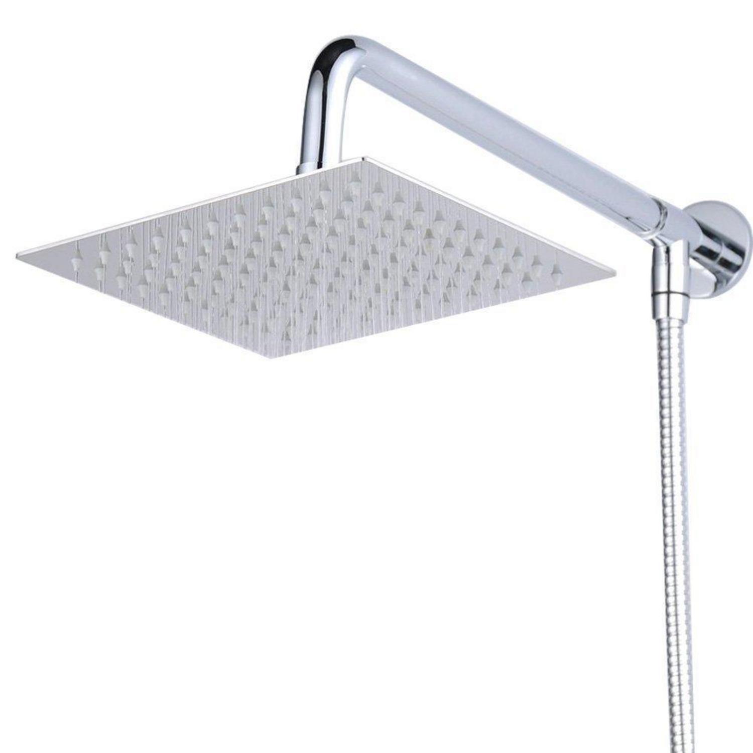 Einbauduschkopf 30cm Quadrat Edelstahl Hochglanz Mit Duscharm Und Schlauch