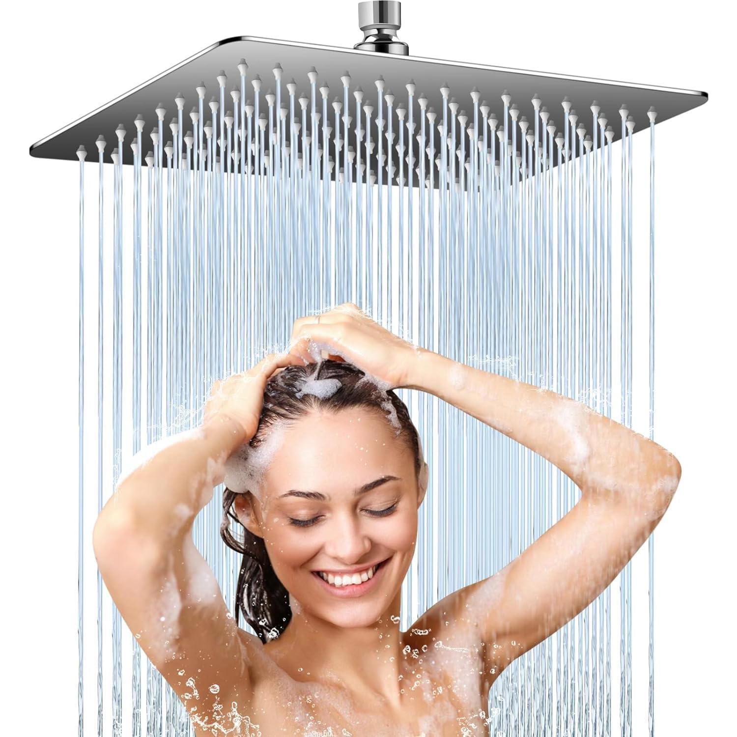 Regendusche 30x30cm Edelstahl Gebürstetes Chrom Mit Selbstreinigungsfunktion