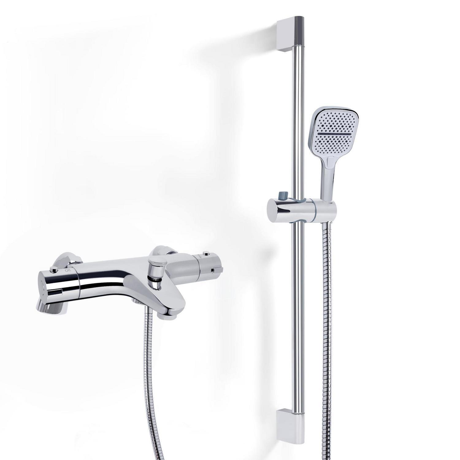 Thermostat-duscharmatur-set Mit Handbrause Und 70cm Duschstange
