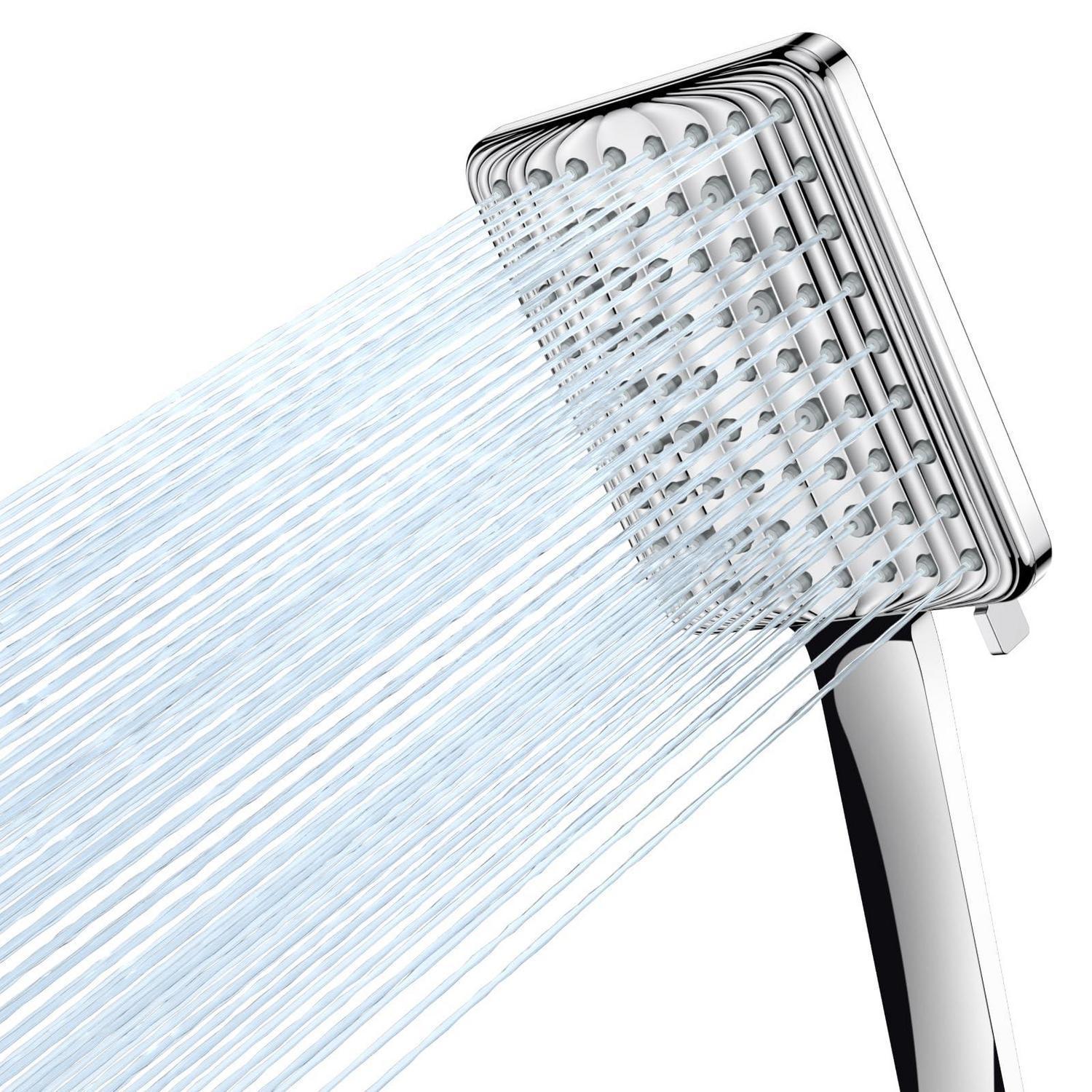 Handbrause Mit 6 Strahlarten, Hochdruck, Wassersparend, Regendusche, Silber