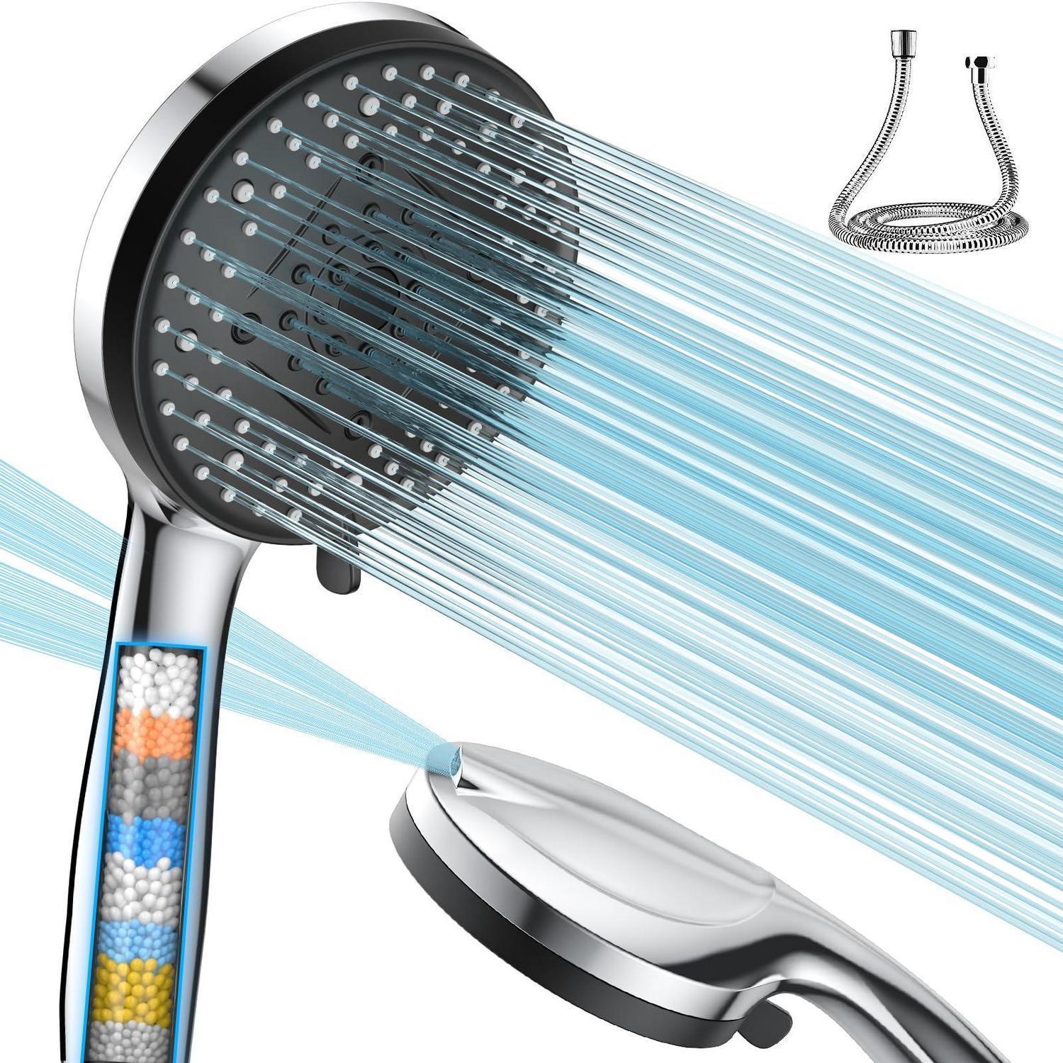 Handbrause Mit 10 Strahlarten Und 20-schicht-filter Für Hartes Wasser