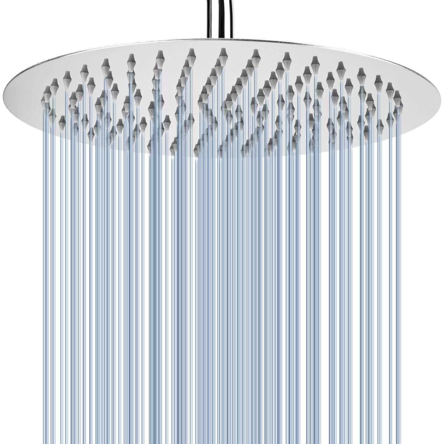 Regenbrause 30cm Edelstahl Rund, Hochdruck Duschkopf Mit Kugelgelenk, Chrom