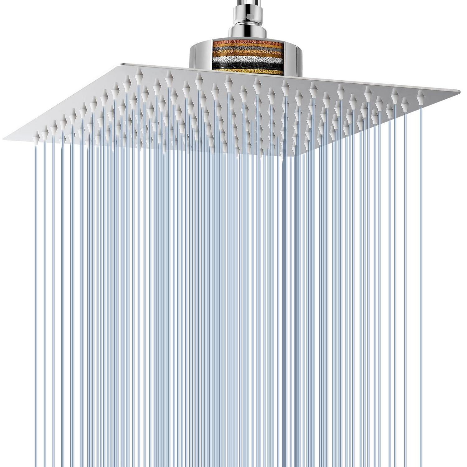 Regenduschkopf Mit Filter 25cm Chrom Edelstahl Hochdruck Für Hartes Wasser