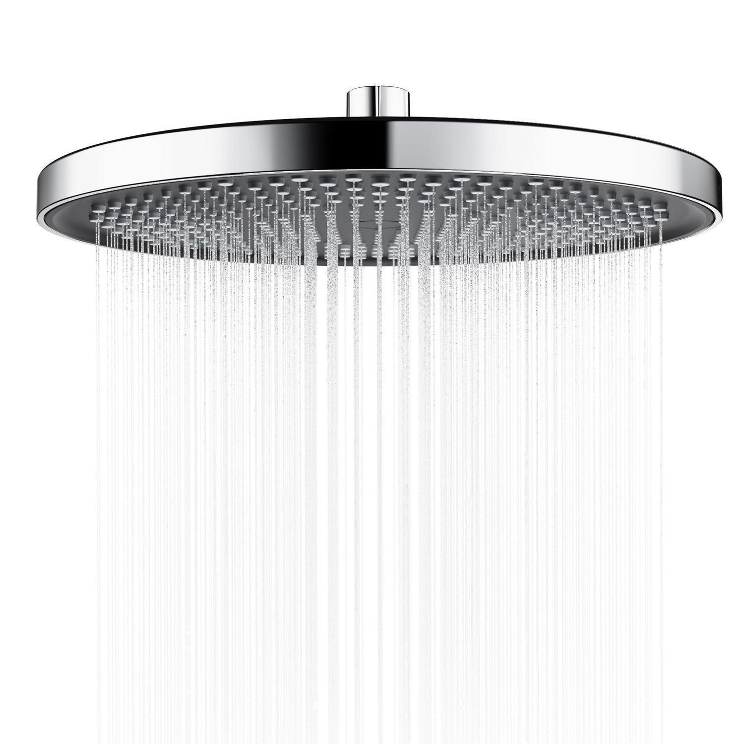 Regenduschkopf 26cm Chrom+schwarz Wassersparend Anti-kalk-düsen