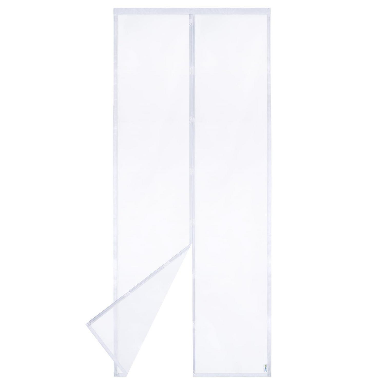 Magnet Fliegengitter Tür 80x200 Cm Weiß, Katzenkrallen Sicher, Langlebig