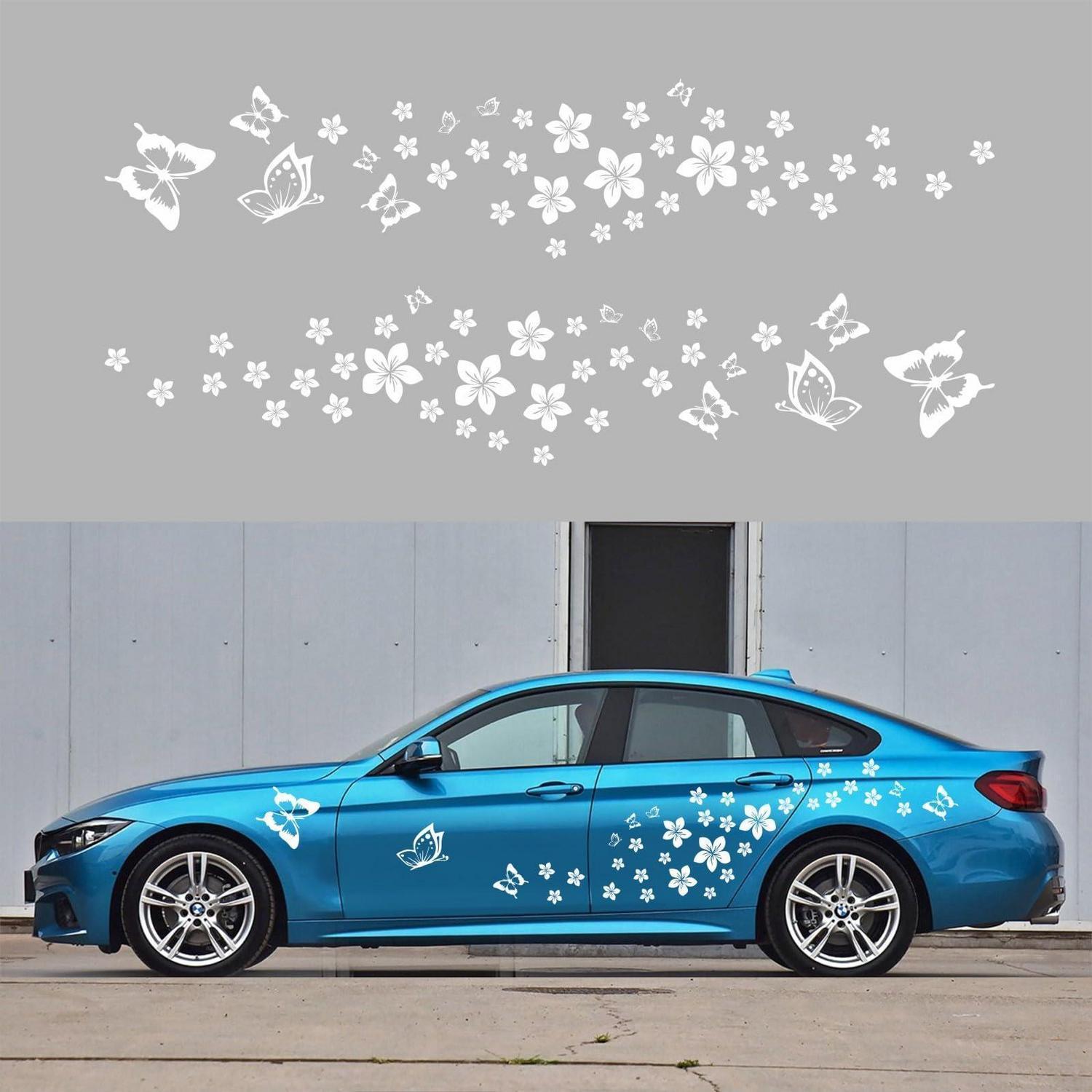 Autoaufkleber Schmetterlinge & Blumen, Vinyl-sticker Für Auto, Laptop, Fenster