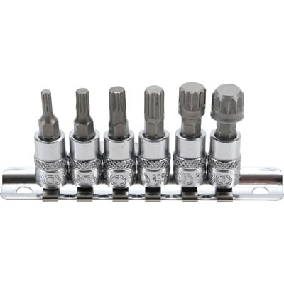Bgs Technic - Bit-Einsatz-Satz Antrieb Innenvierkant 6,3 mm (1/4') Innenvielzahn (für xzn) M4 - M12 6-tlg.