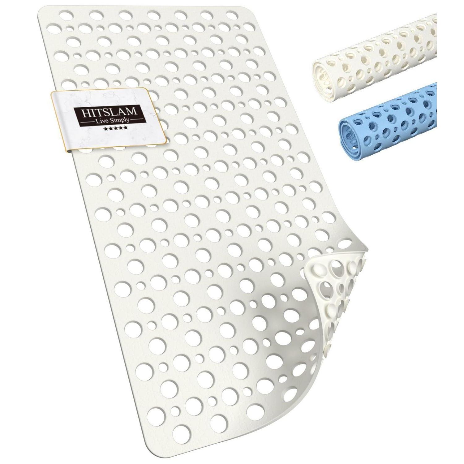Badewannenmatte Rutschfest 70x38cm Tpe, Schimmelresistent, Maschinenwaschbar, Weiß