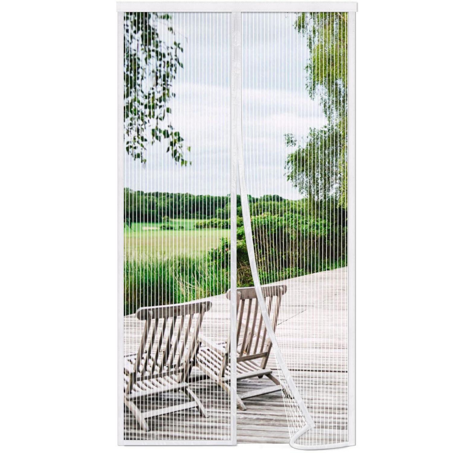 Fliegengitter Tür 115x240cm Weiß, Magnetverschluss, Ohne Bohren