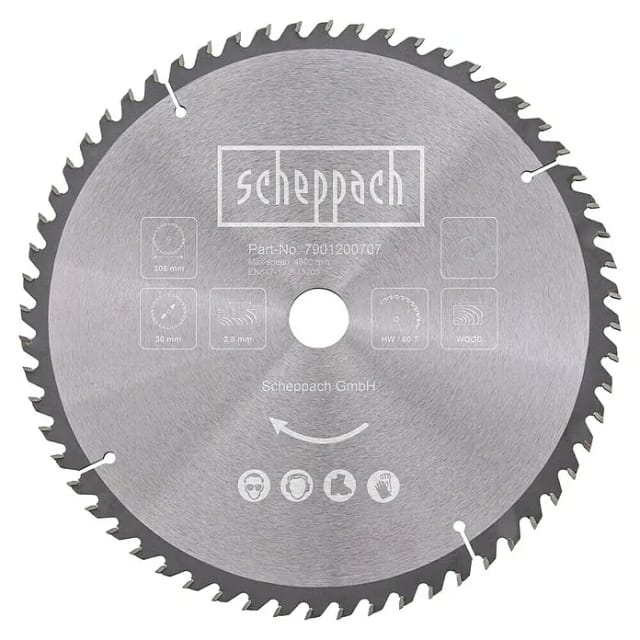 Scheppach - hw Sägeblatt Kappsäge Zugsäge Gehrungssäge 305x30x3mm 60Z HM140L